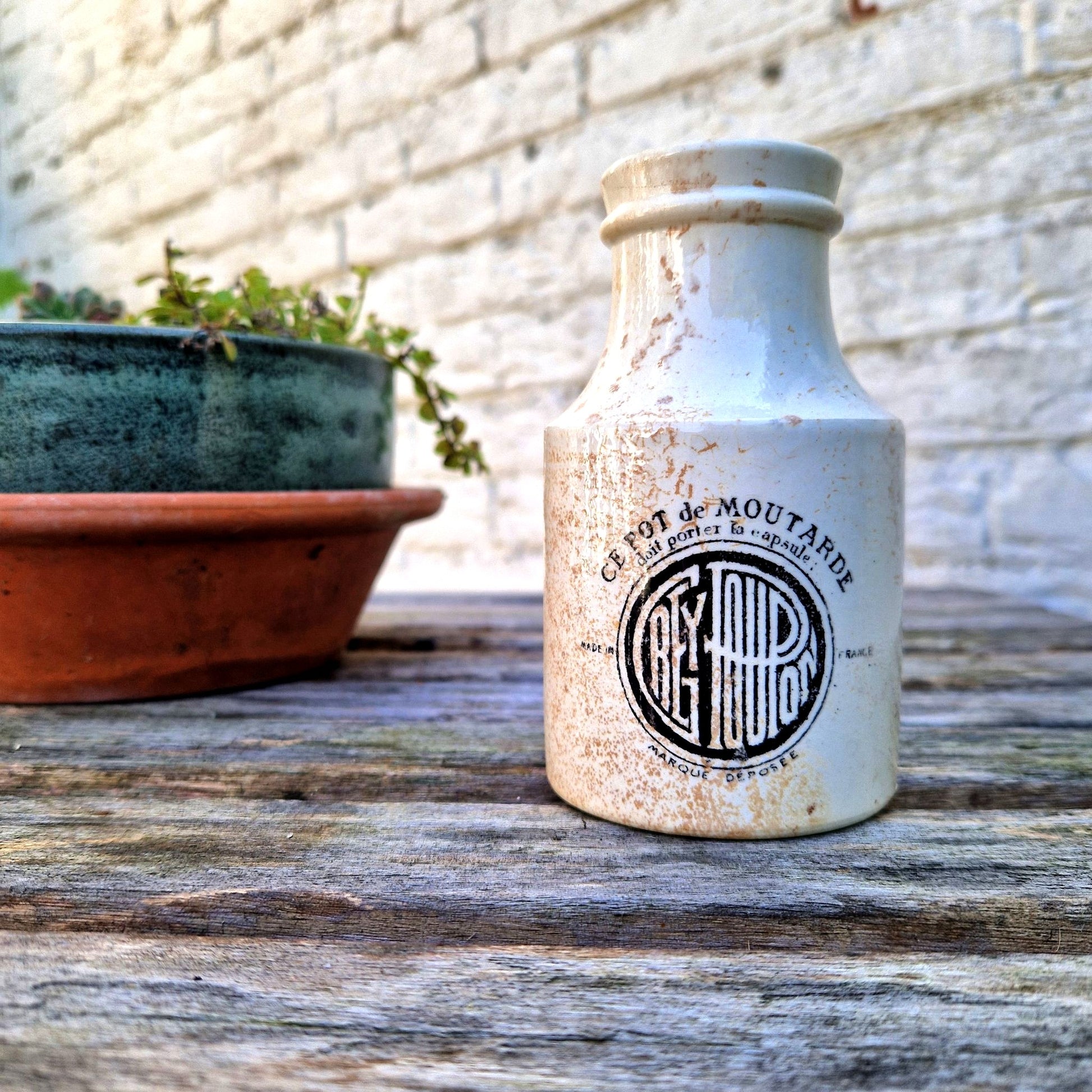 pot ceramique emaillee grey poupon