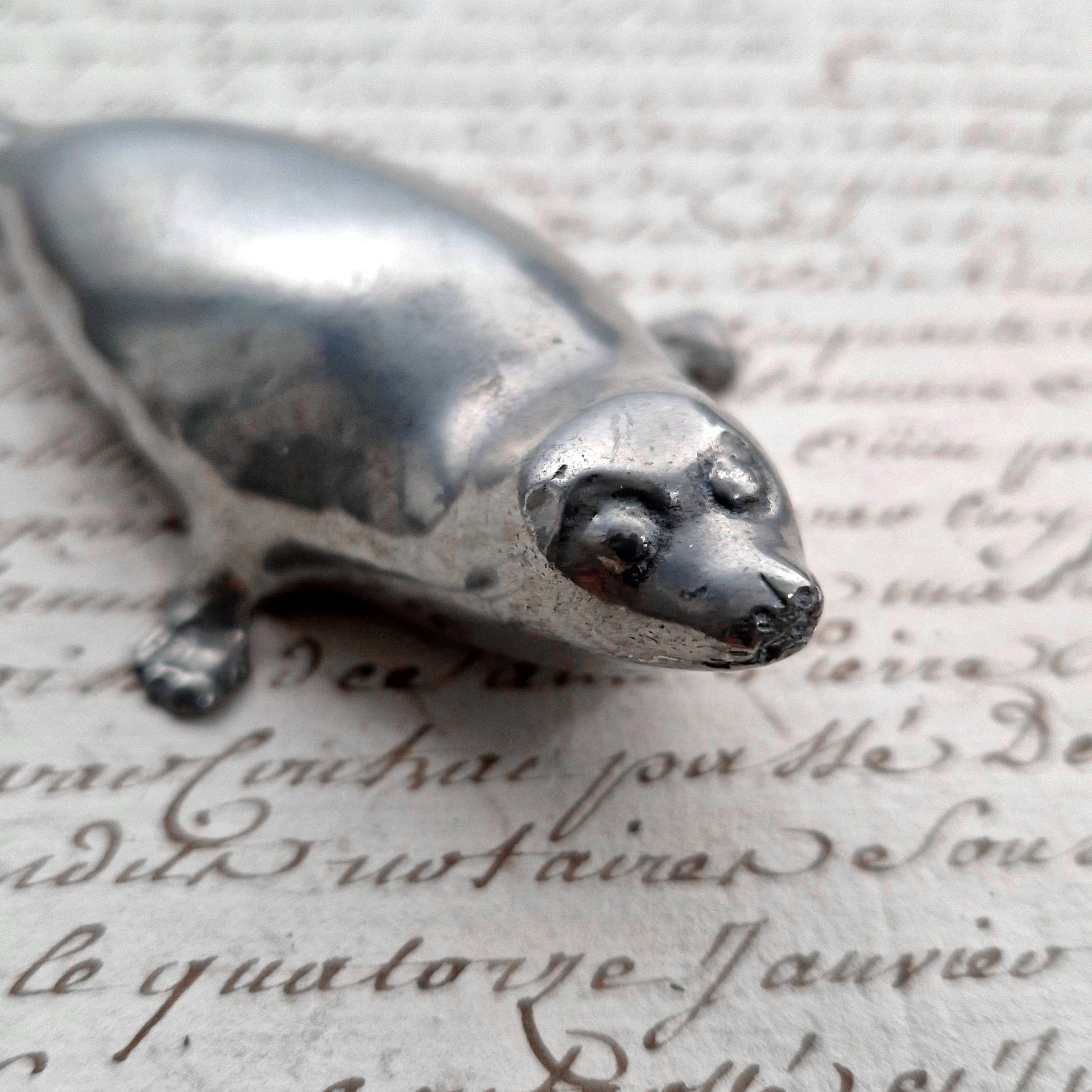 presse papier vintage phoque plein