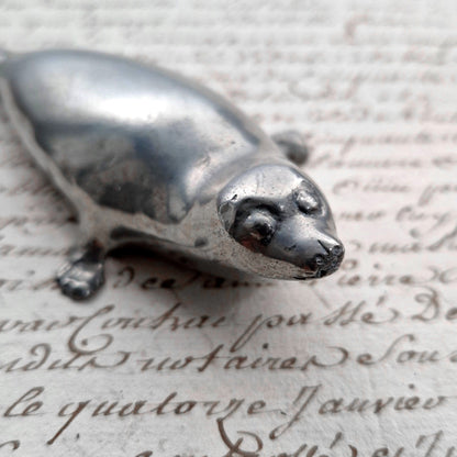 presse papier vintage phoque plein