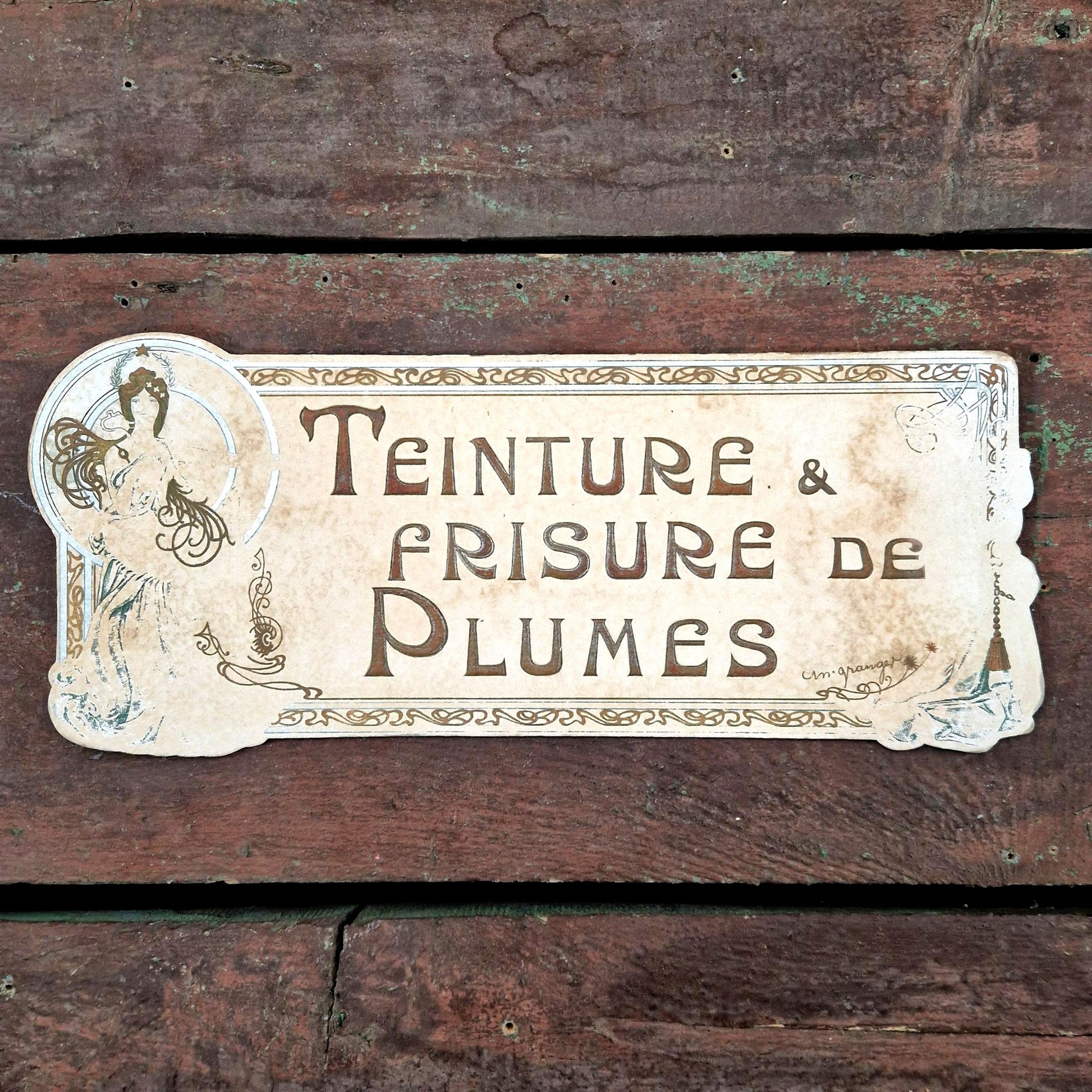 pub ancienne teinture frisure plumes 1900