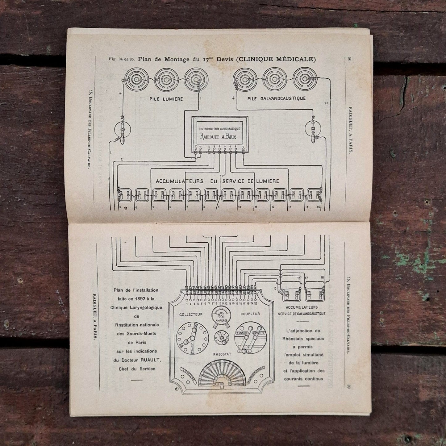 Ancien catalogue illustré « Lumière électrique - Piles Radiguet » - Vers 1890