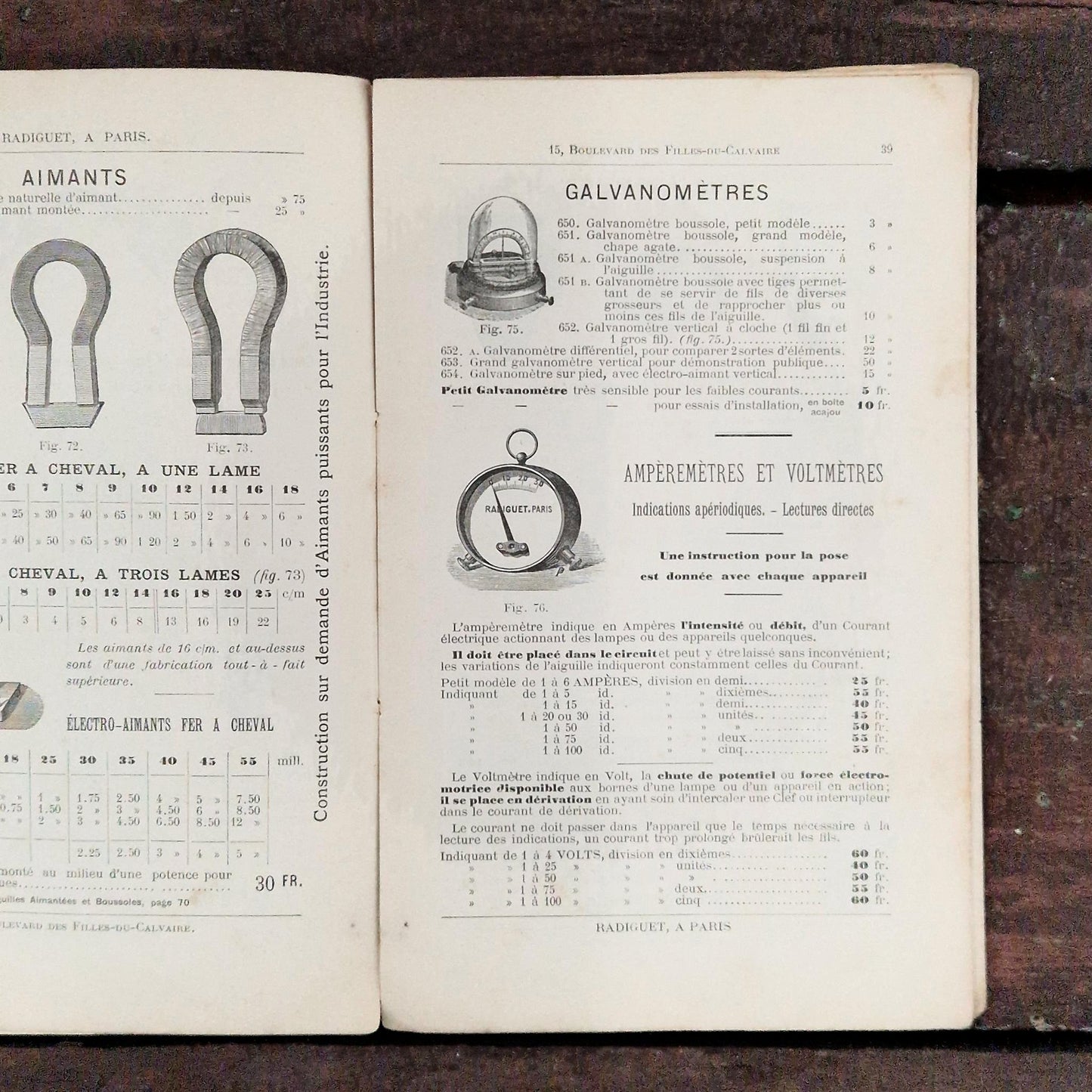 Rare catalogue illustré « Appareils électriques » - Radiguet - 1888