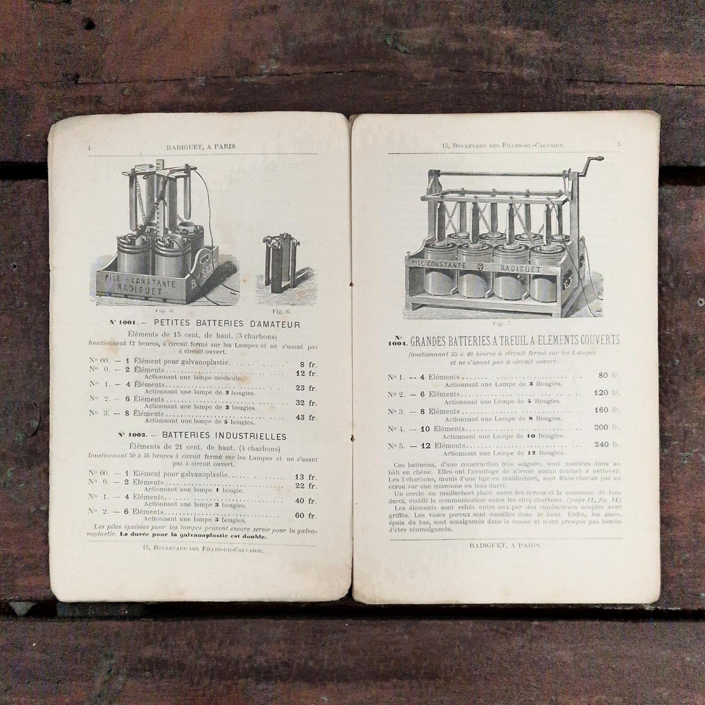 Rare catalogue illustré « Appareils électriques » - Radiguet - 1888