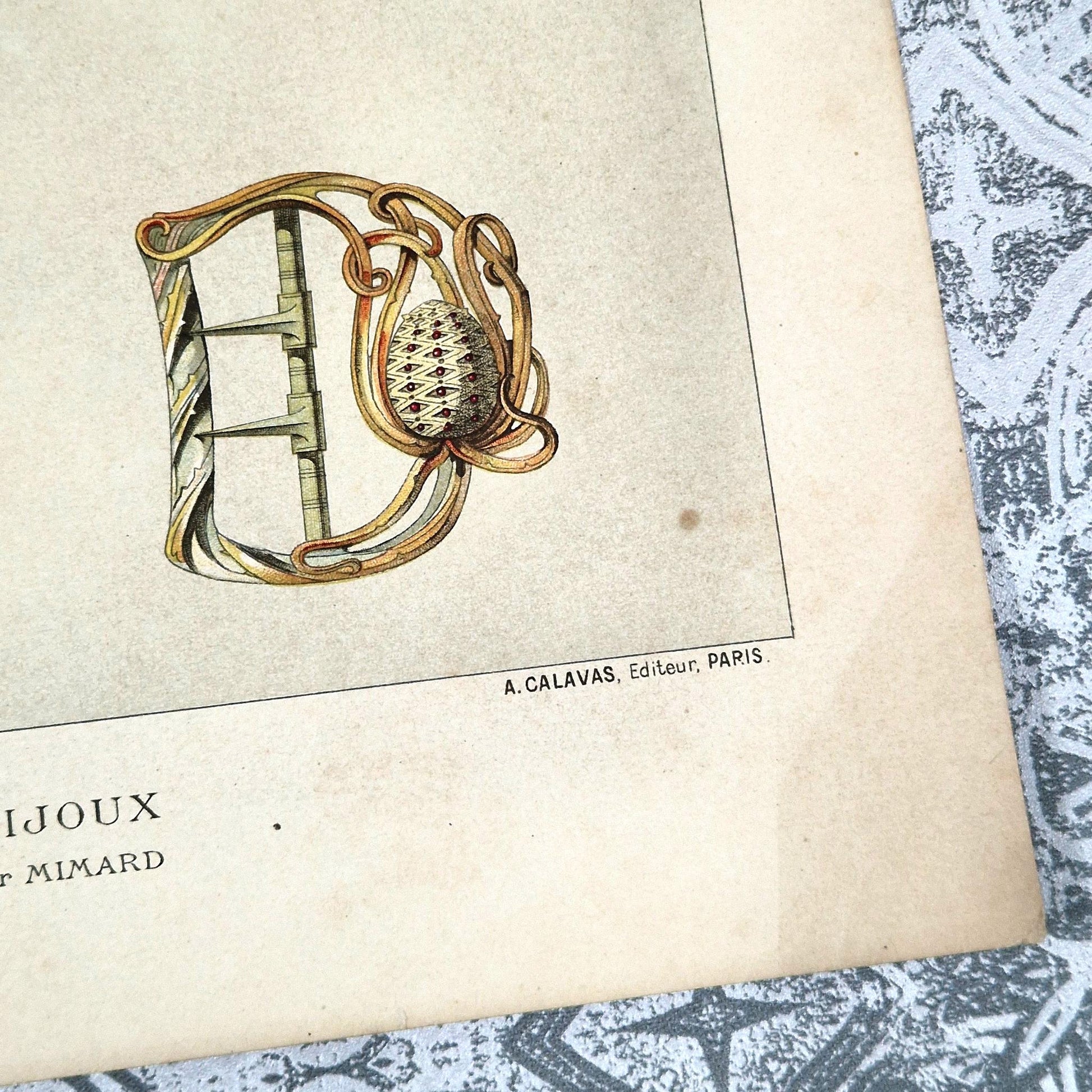 rare art nouveau jewelry ornament plate