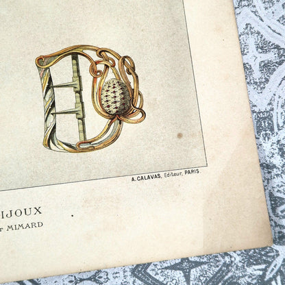 rare art nouveau jewelry ornament plate