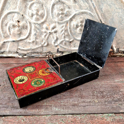 rare double lid advertising tin box eclipse