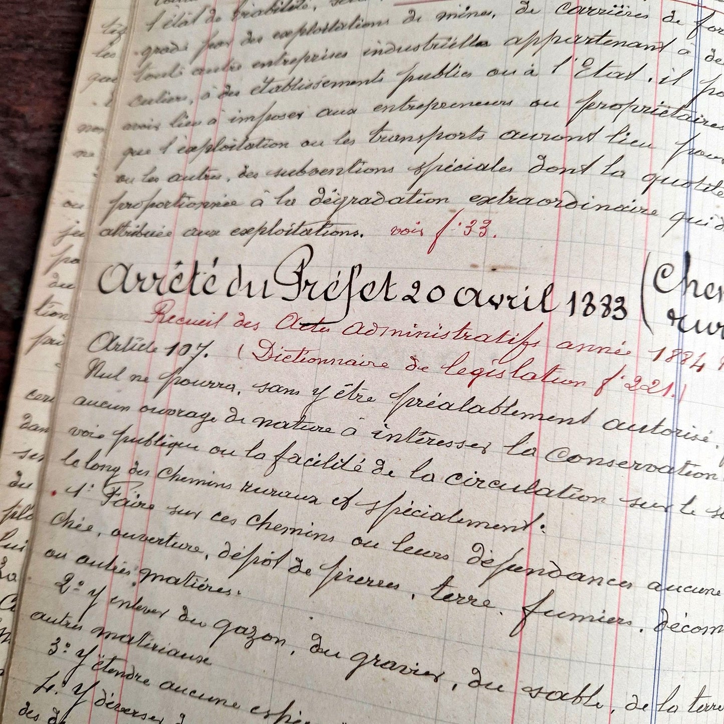 recueil manuscrit arrêtés de loi