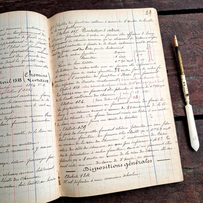 recueil manuscrit de textes réglementaires