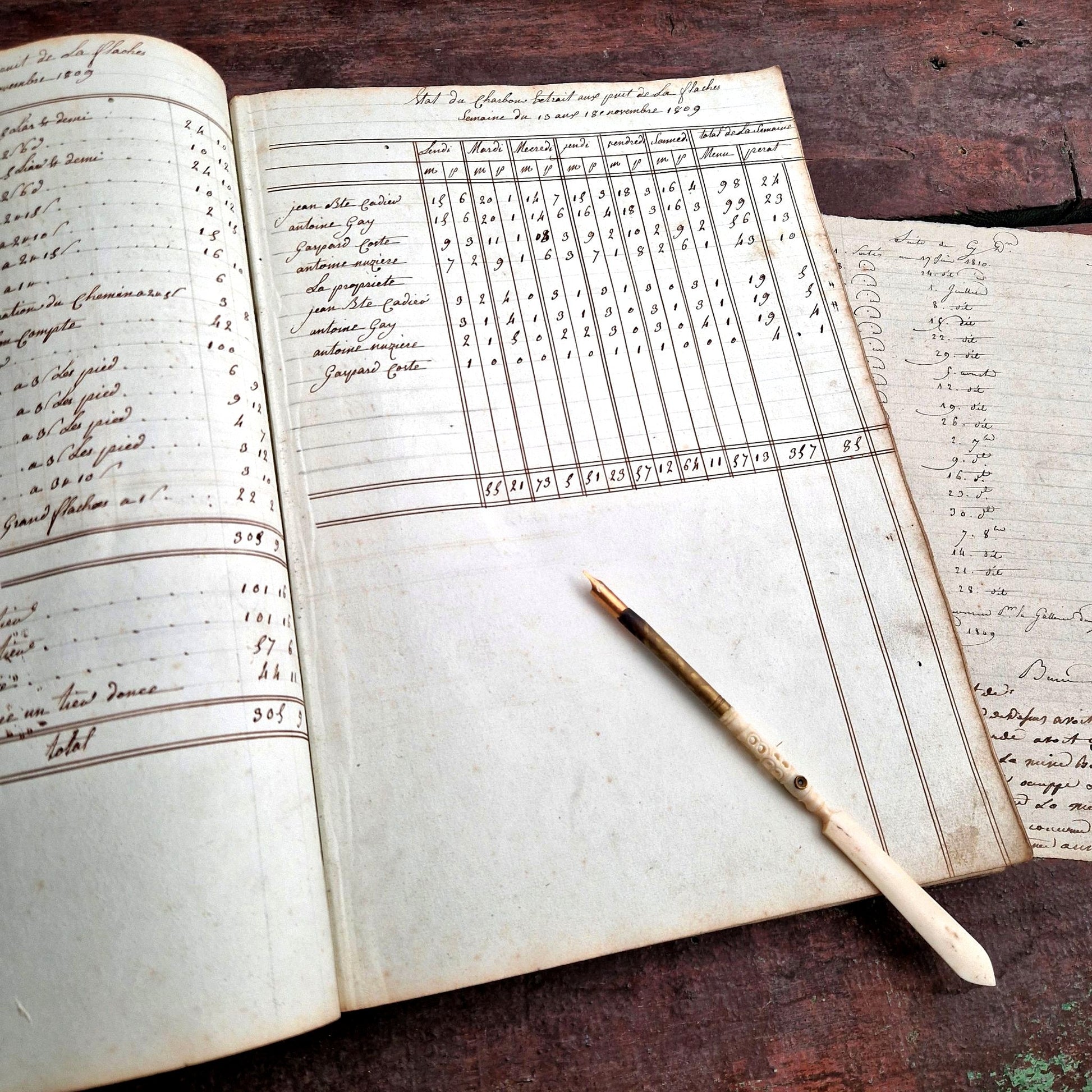 registre mine de charbon la flaches 1809 -couverture