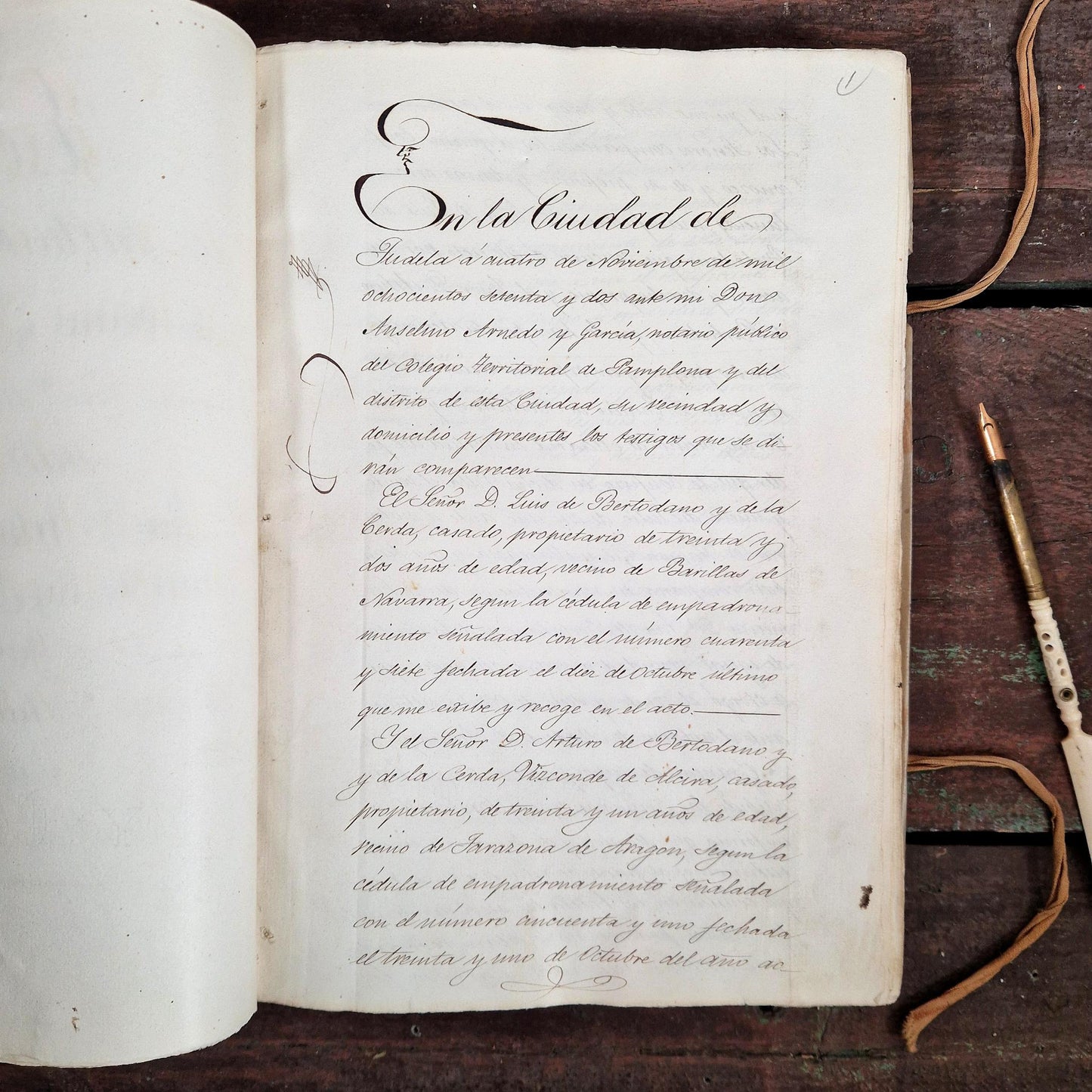 registre notarial ancien tudela espagne