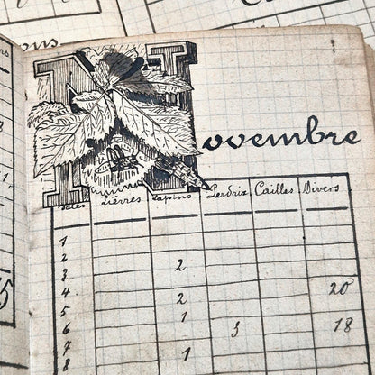 registres de chasse manuscrits xixe siecle