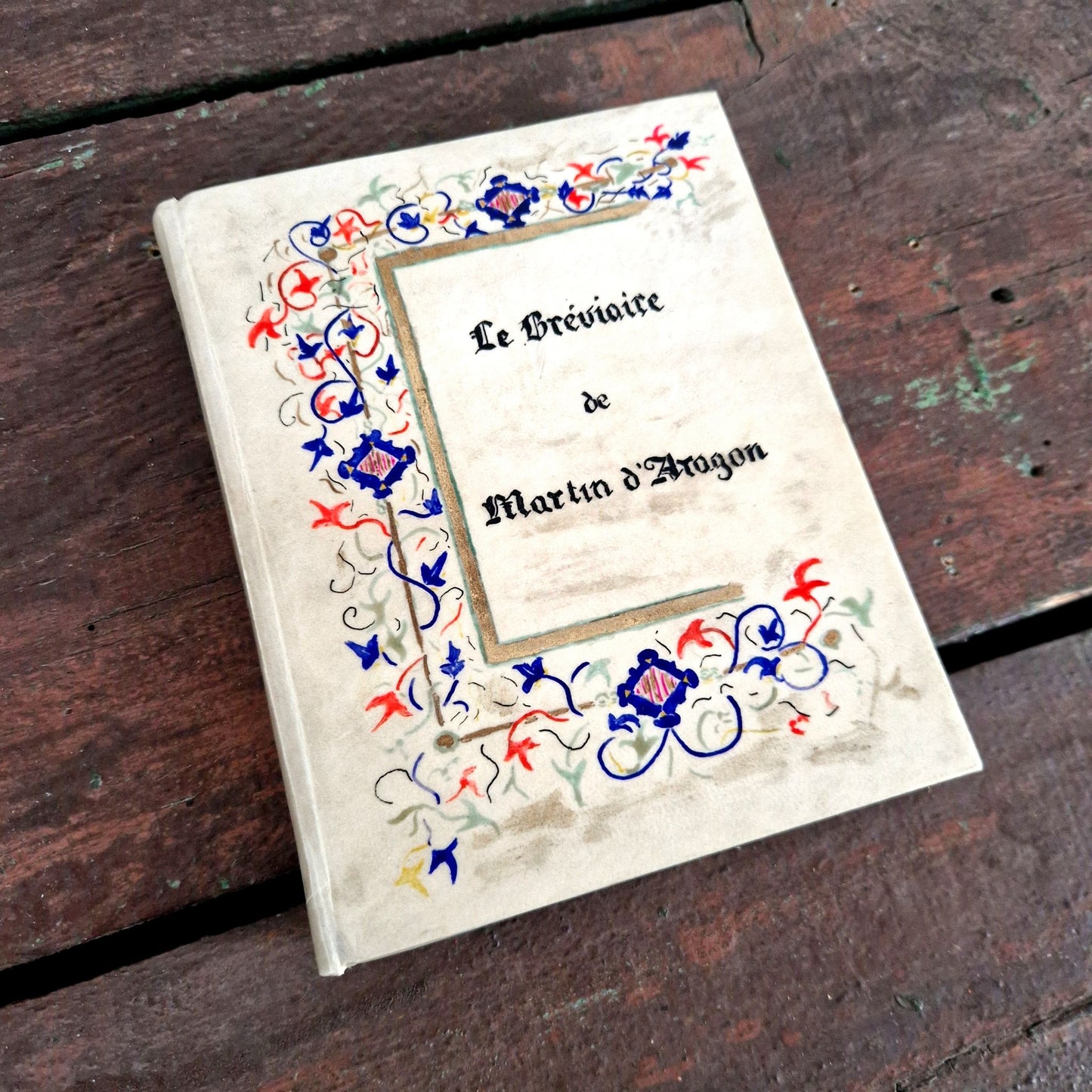 reliure peinte à la main bréviaire martin d'aragon