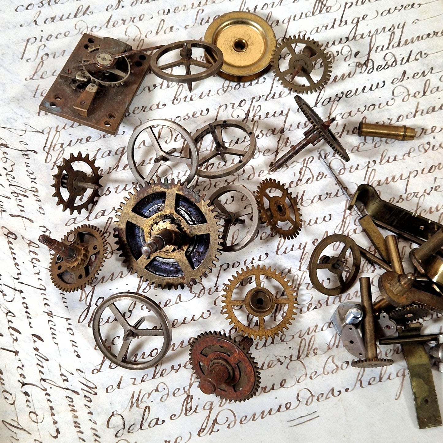 rouages horlogerie ancienne laiton