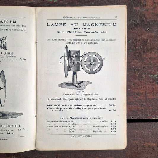 scientific catalogue radiguet electric devices 1894