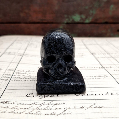 sculpture crane platre, memento mori