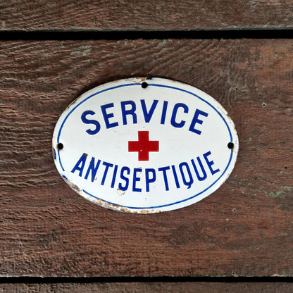 Antique enamel sign "Antiseptic Service"