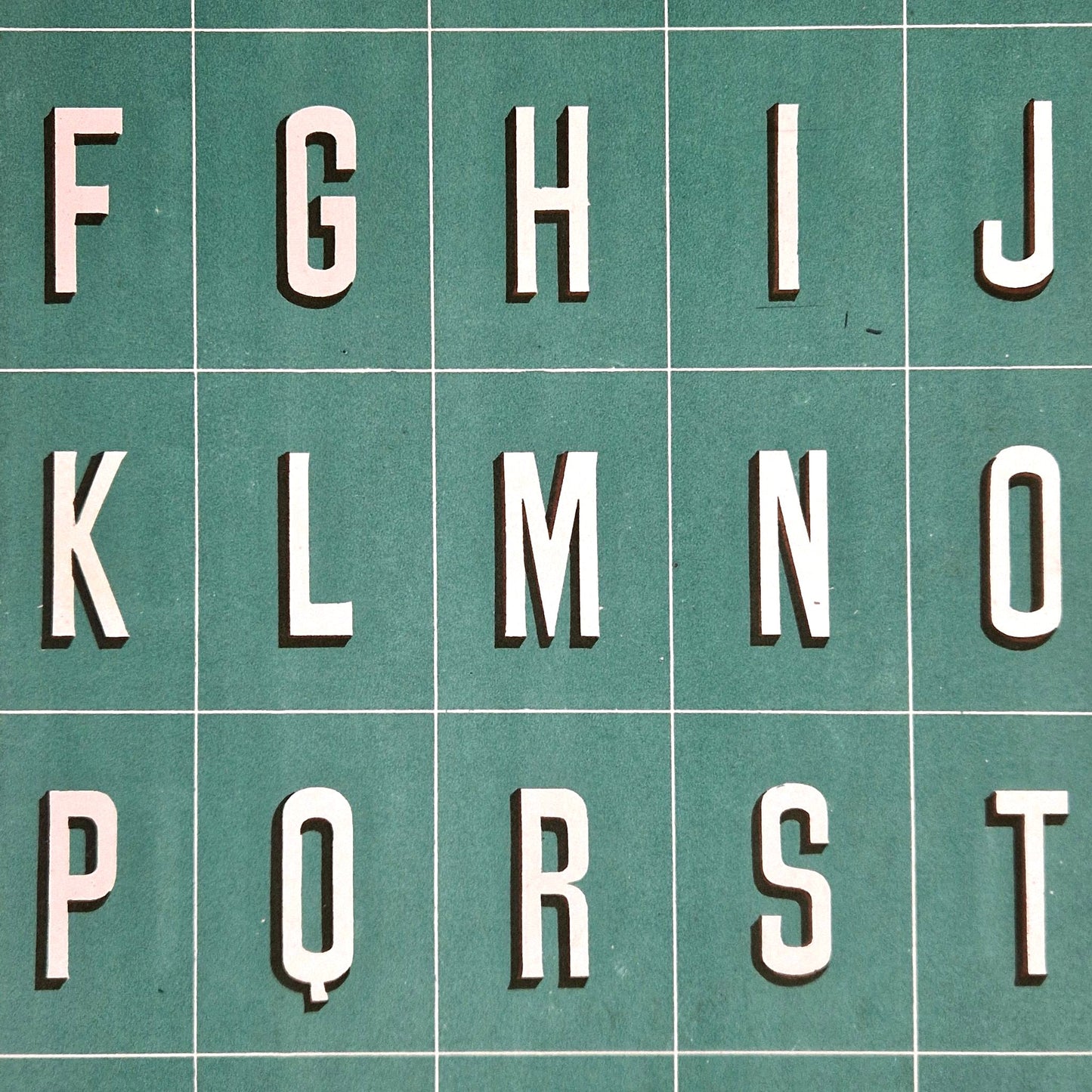 shadowed block alphabet antique print