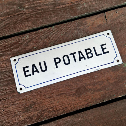 Grande plaque émaillée « Eau potable »