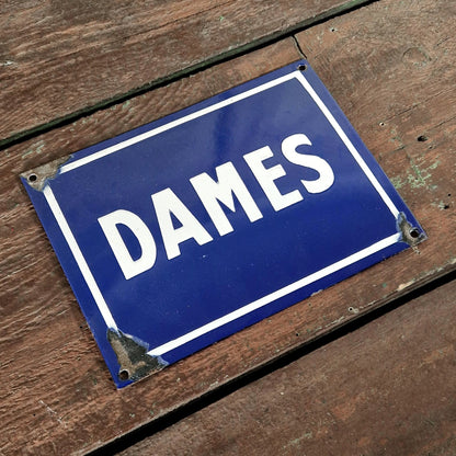 Grande plaque émaillée « Dames »
