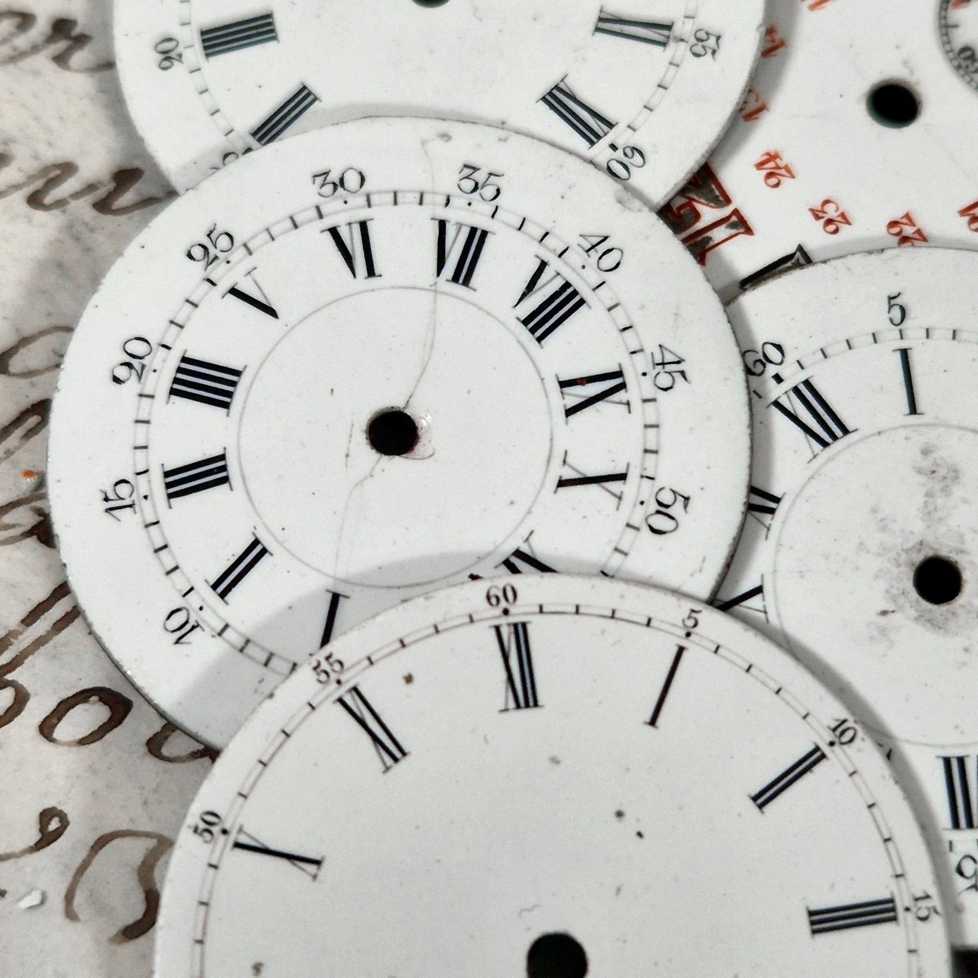 steampunk enamel watch faces lot