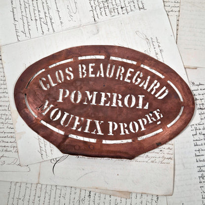 stencil wine barrel clos beauregard