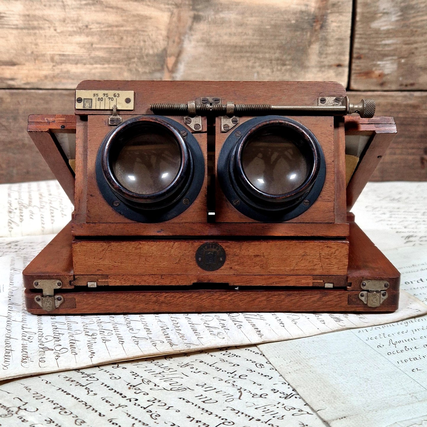 stereoscope vues 85x17 acajou nickel