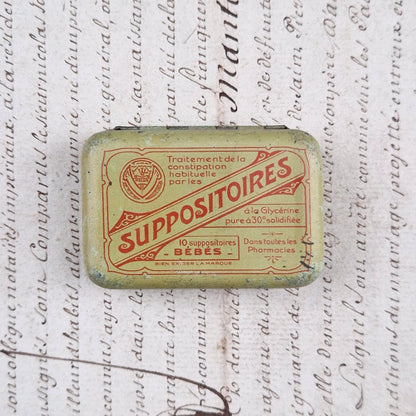 Boite « Suppositoires Bébés » à la glycérine, Vers 1920