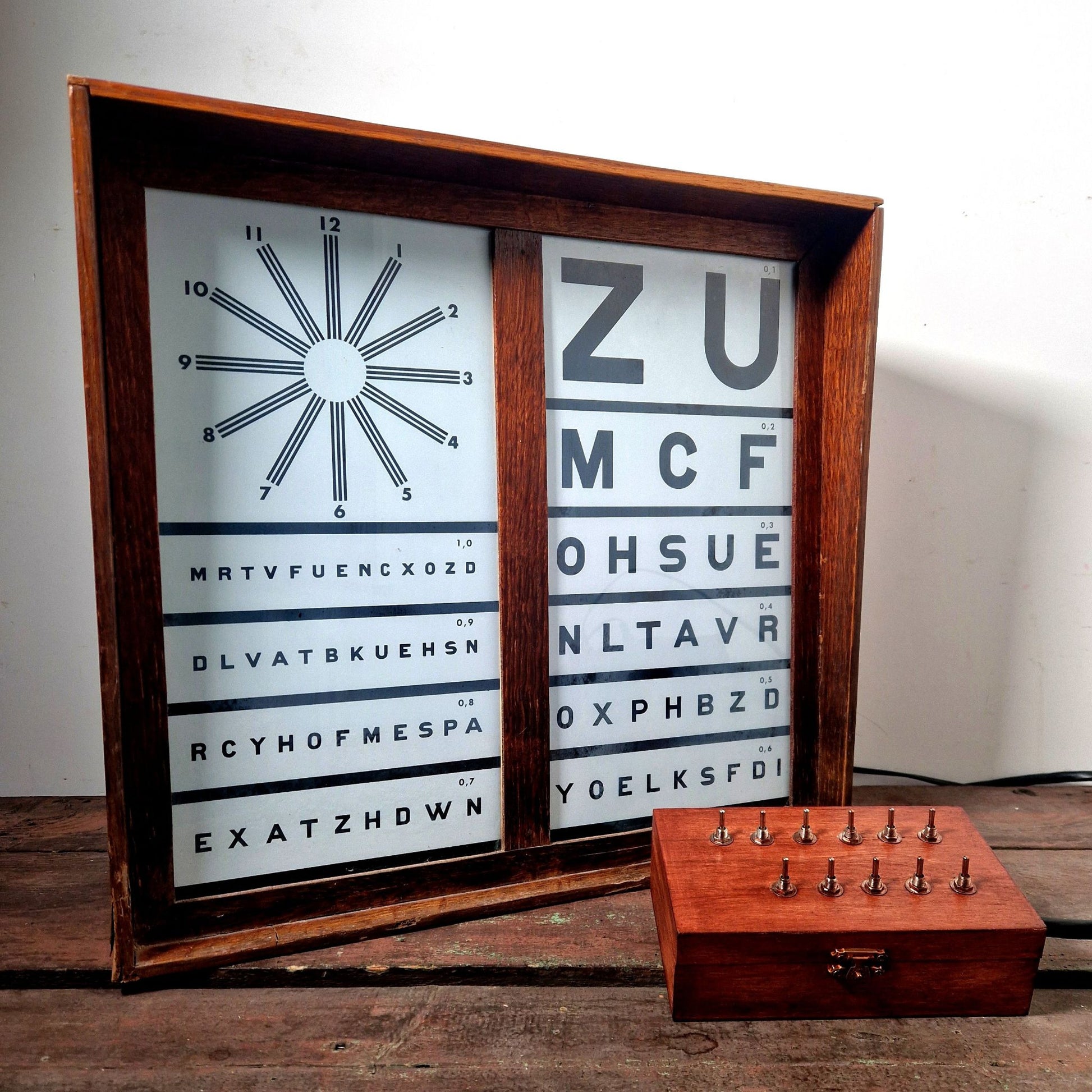 tableau ophtalmologie bois vue angle