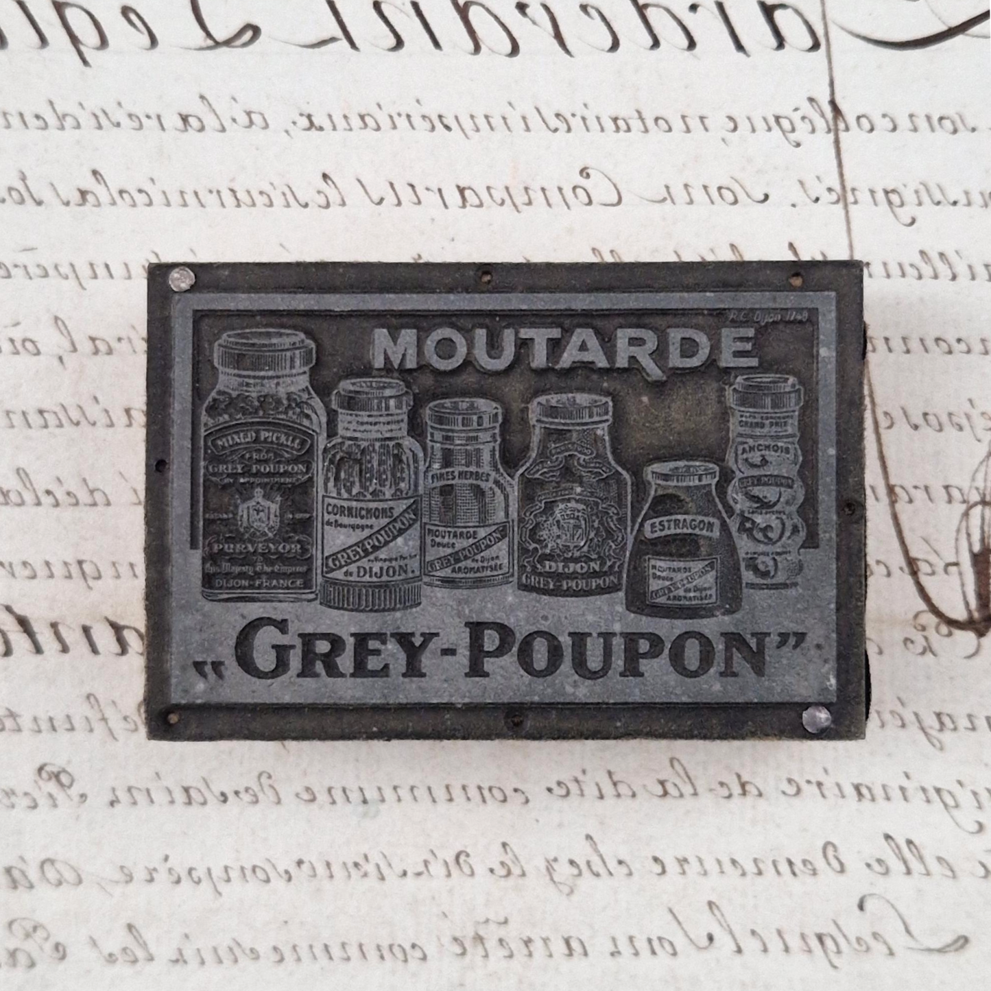 Tampon publicitaire ancien « Grey-Poupon Moutarde »