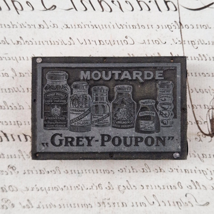 Tampon publicitaire ancien « Grey-Poupon Moutarde »