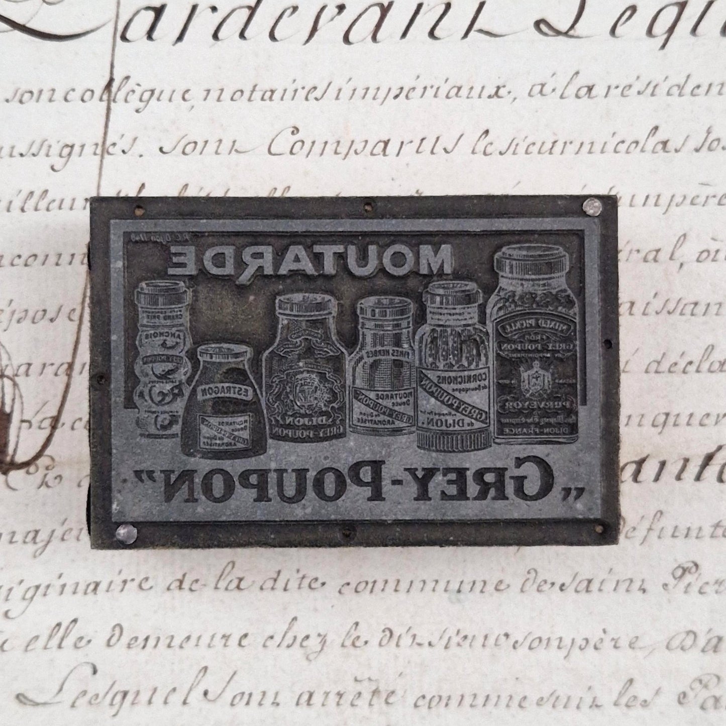 Tampon publicitaire ancien « Grey-Poupon Moutarde »