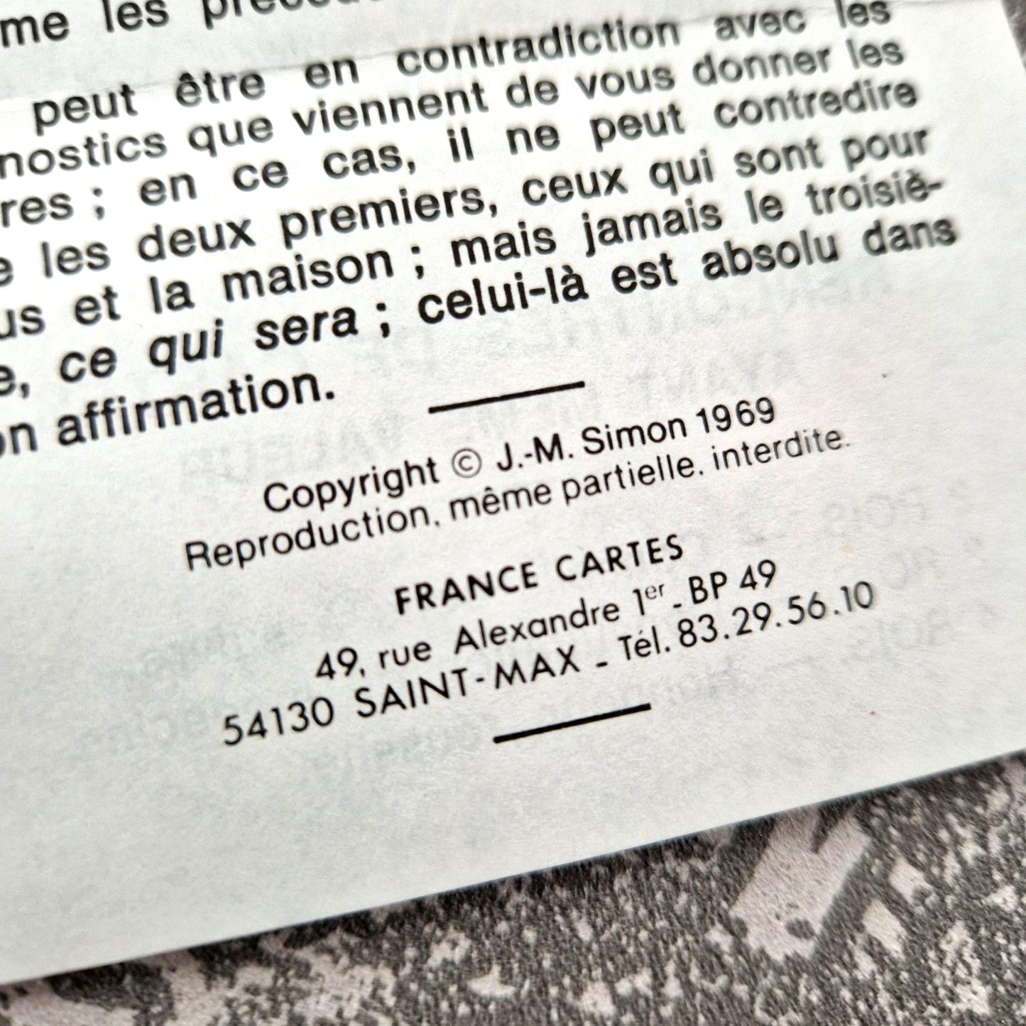 tarot style fortune deck france