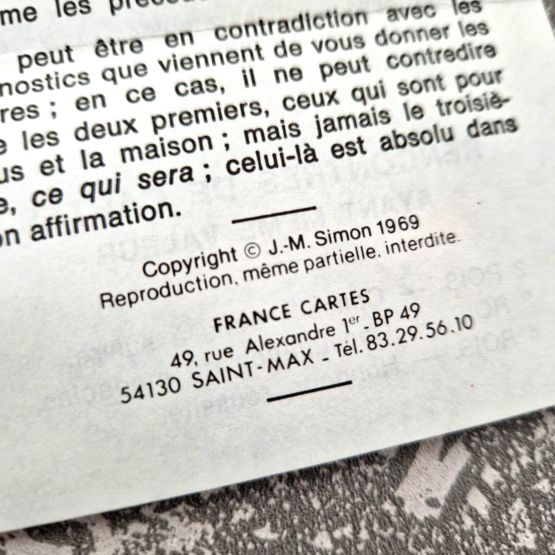 tarot style fortune deck france