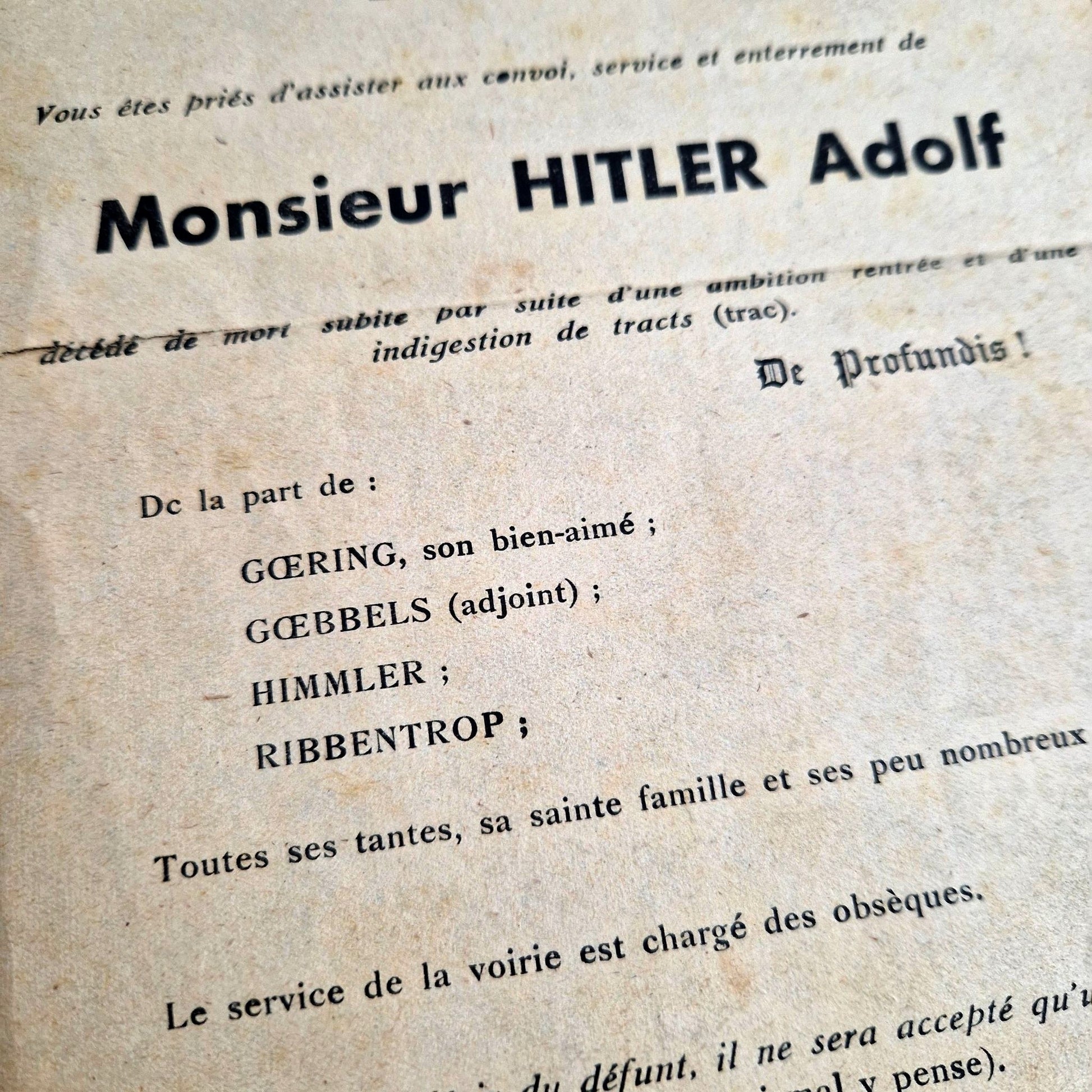 testament fictif hitler pamphlet antifasciste