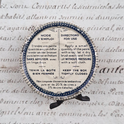 Boîte de cirage « Bee’s Polish », Bleu et blanc