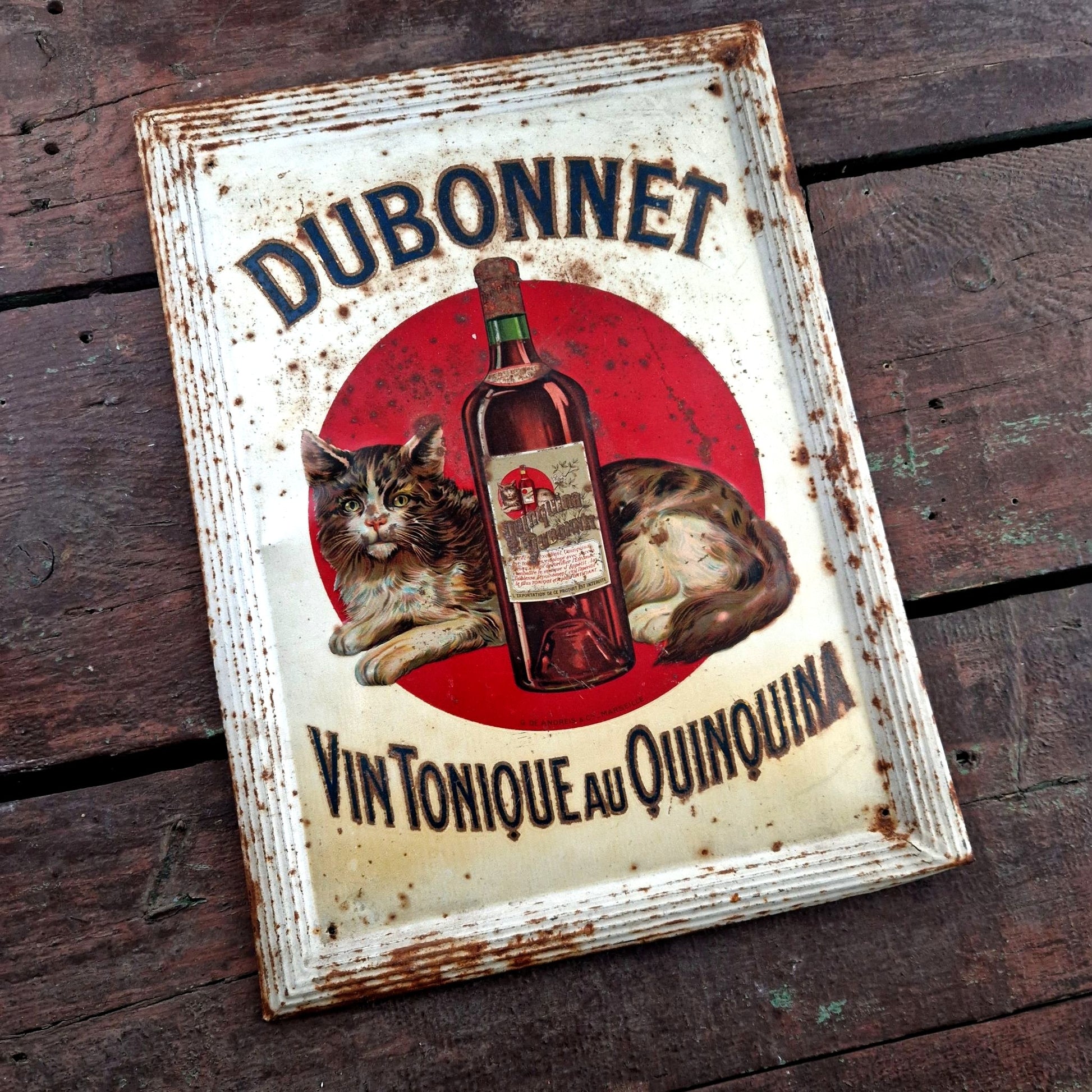 tole publicitaire ancienne dubonnet chat