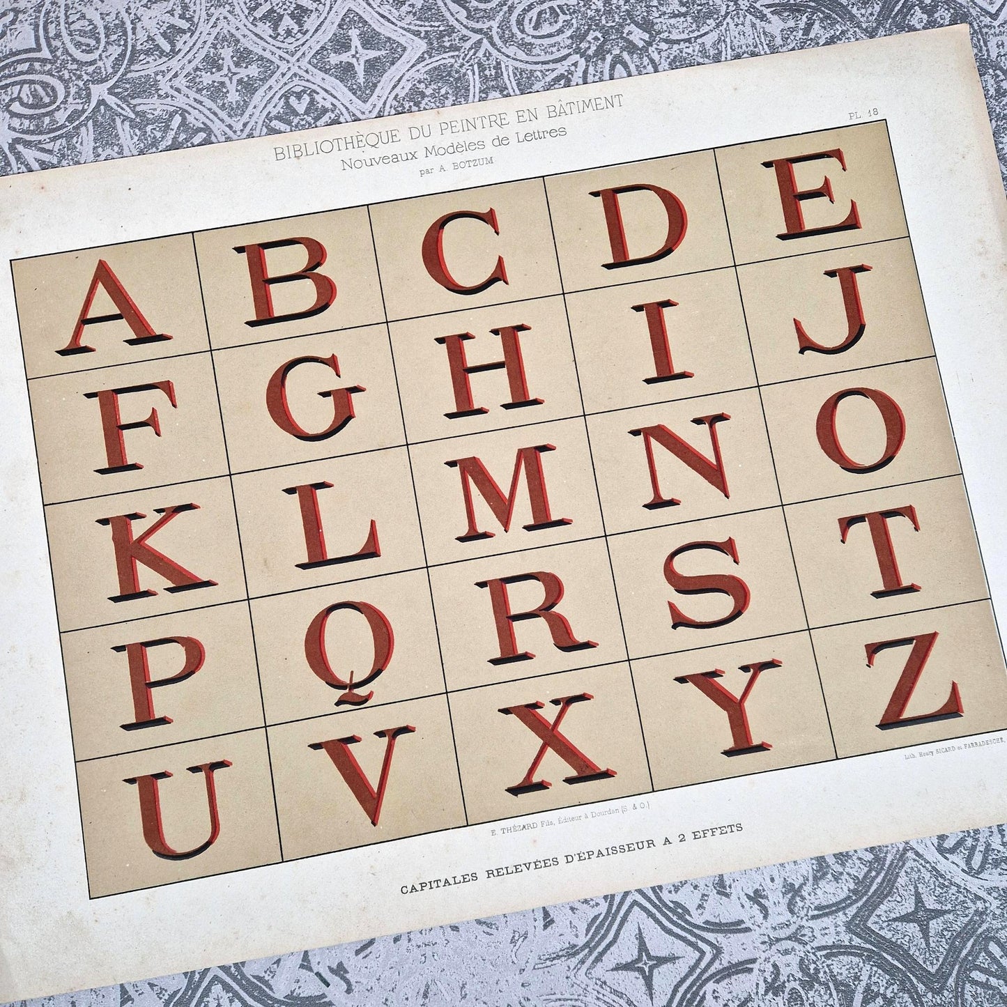 typographie ancienne double effet 1900