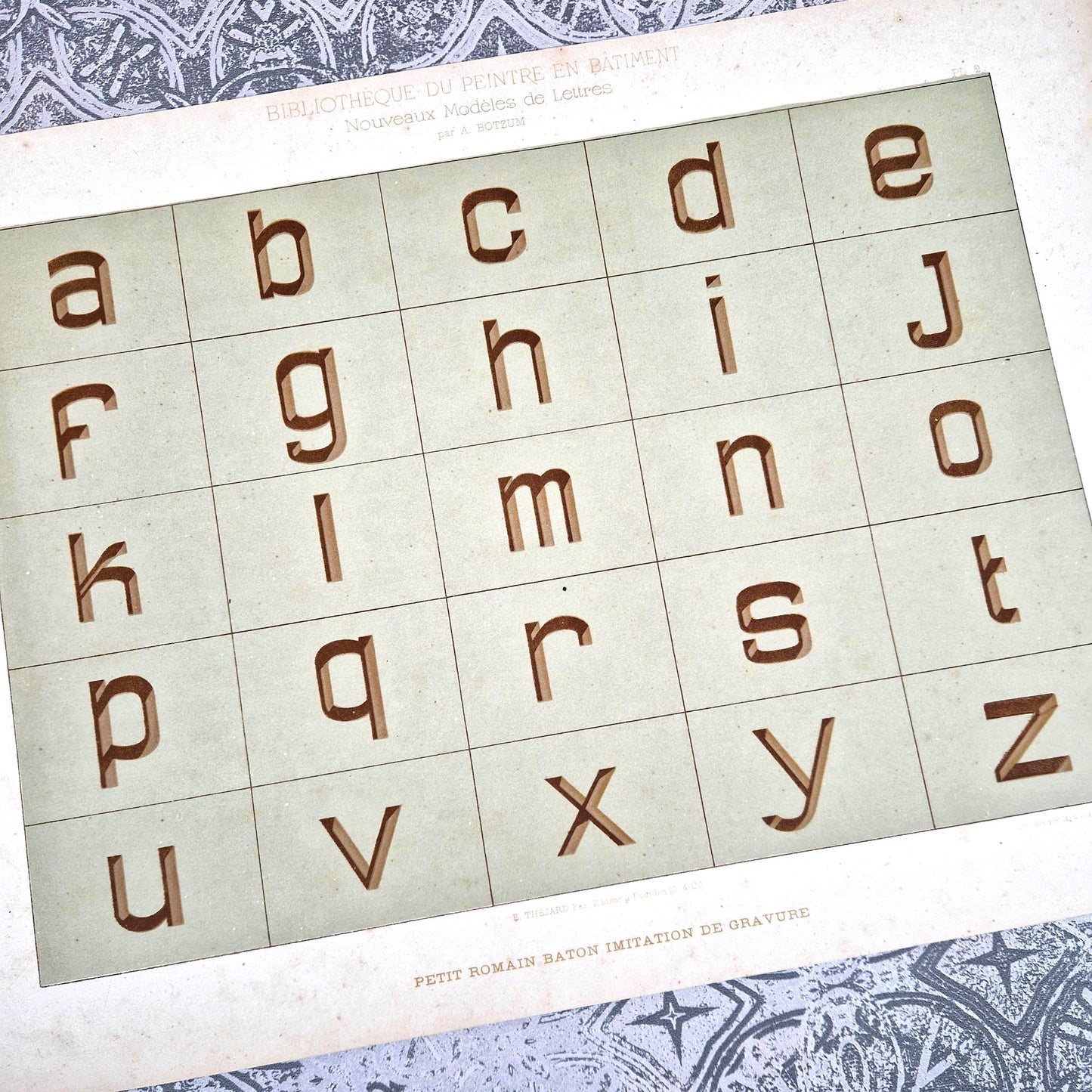 typographie ancienne gravure atelier 1900