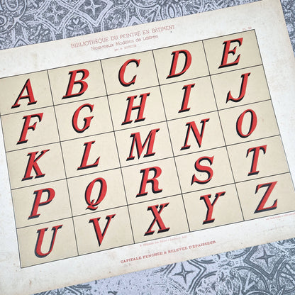 typographie ancienne rouge noir 1900