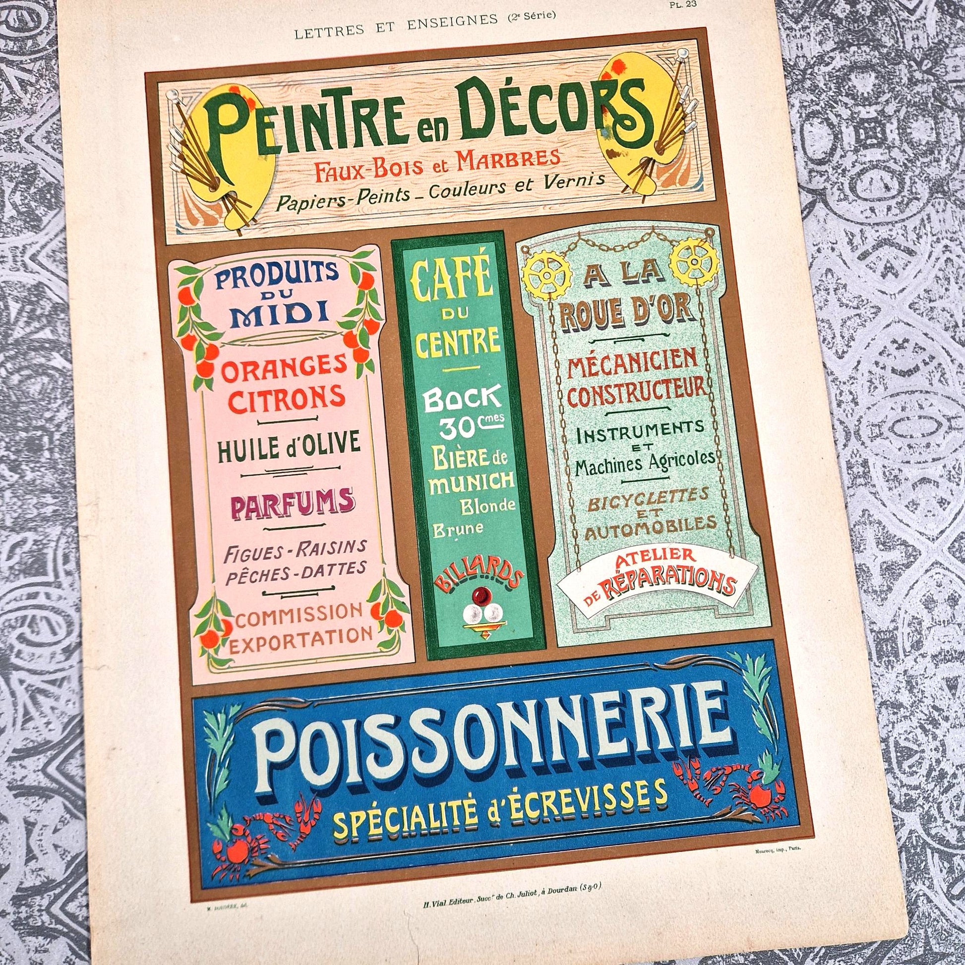 typographie enseignes commerces 1900