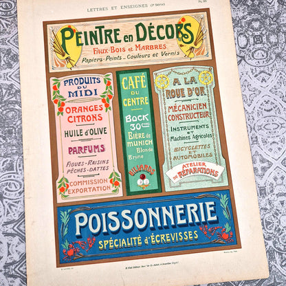typographie enseignes commerces 1900
