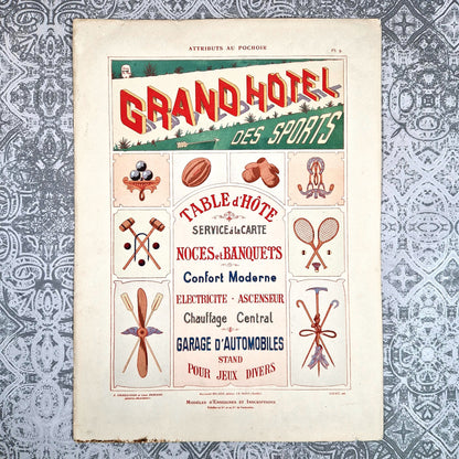 typographie pochoir hotel sports 1900