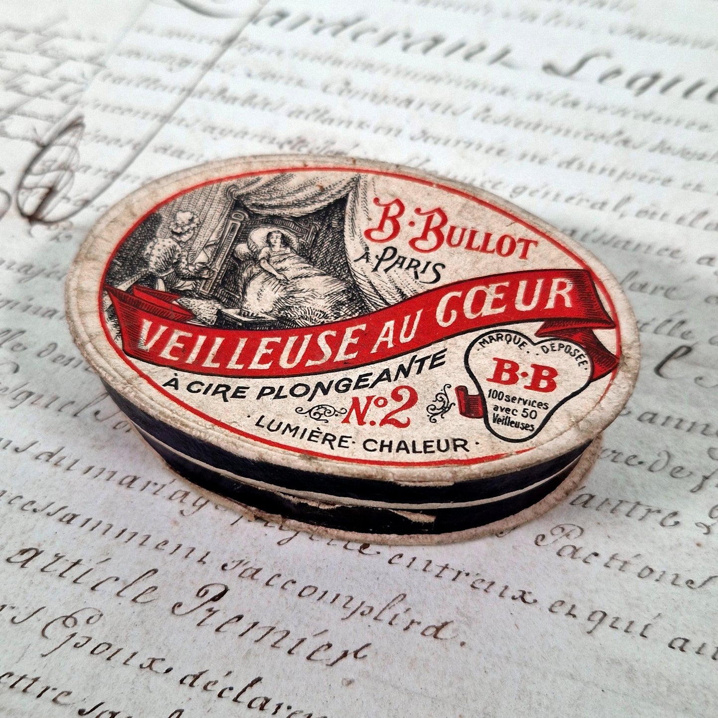 veilleuse au coeur cire plongeante 1900