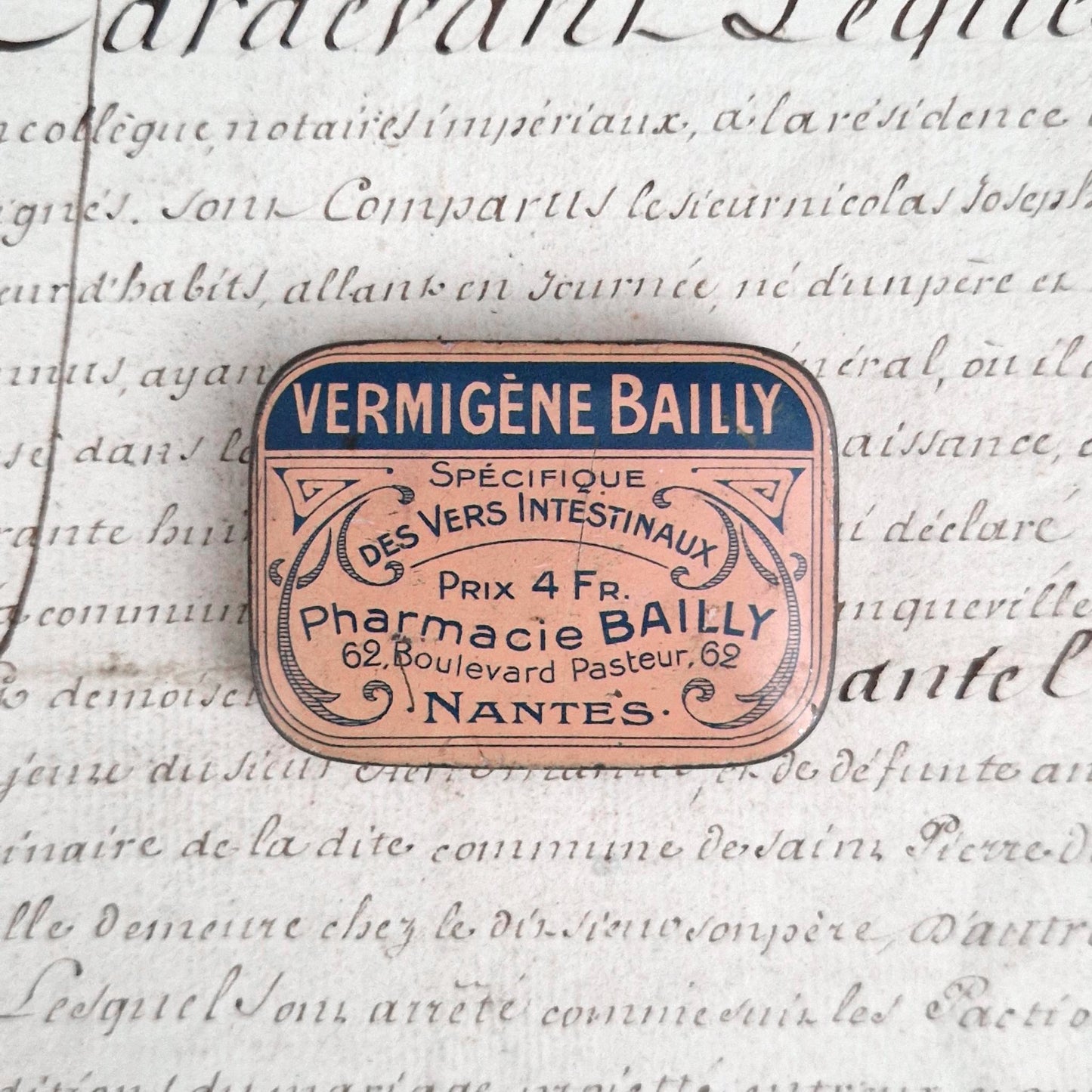 Boîte « Vermigène Bailly » pour vers intestinaux , Nantes