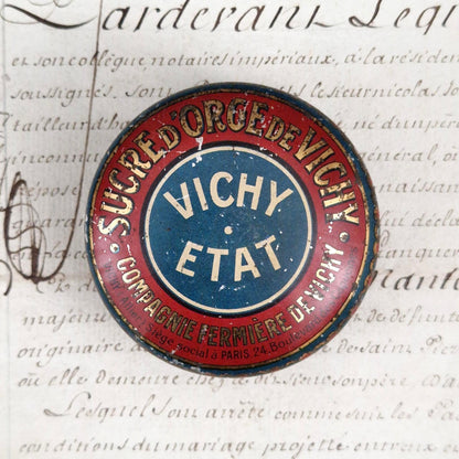 Boite ancienne Sucre d'orge « Vichy Etat »
