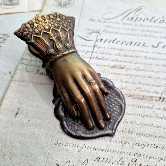 victorian hand brass paperclip