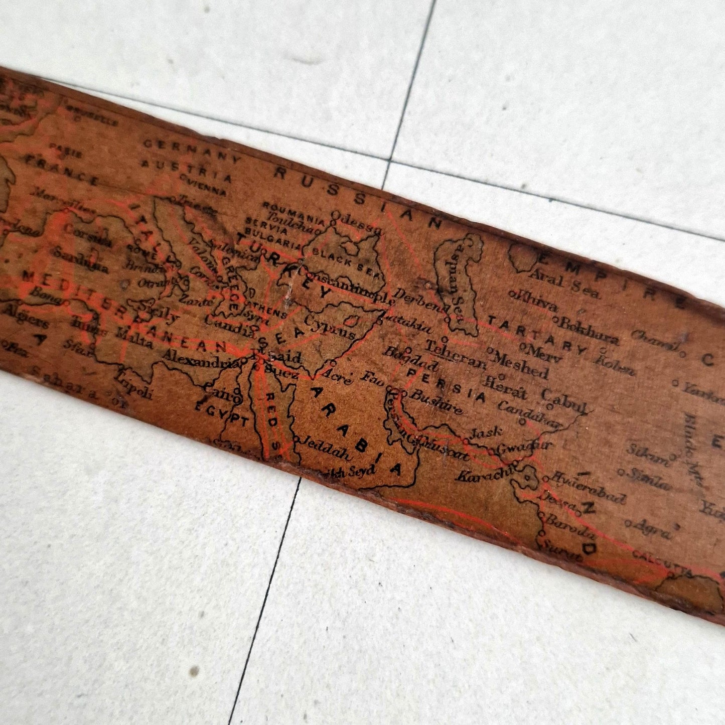 victorian map tool wood 1890s