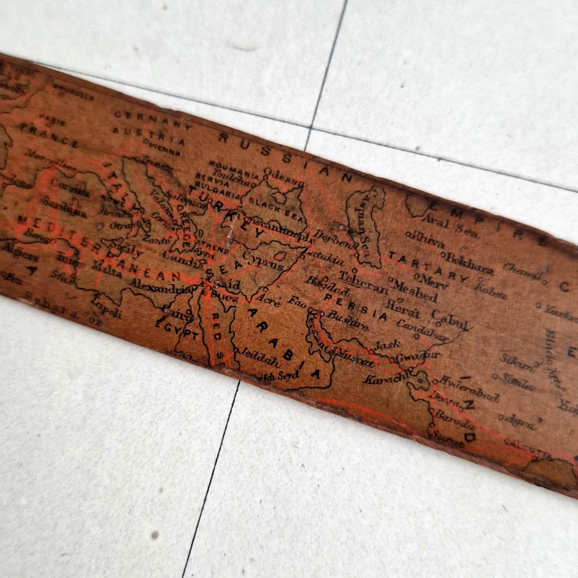 victorian map tool wood 1890s