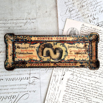 vide poche tole lithographie