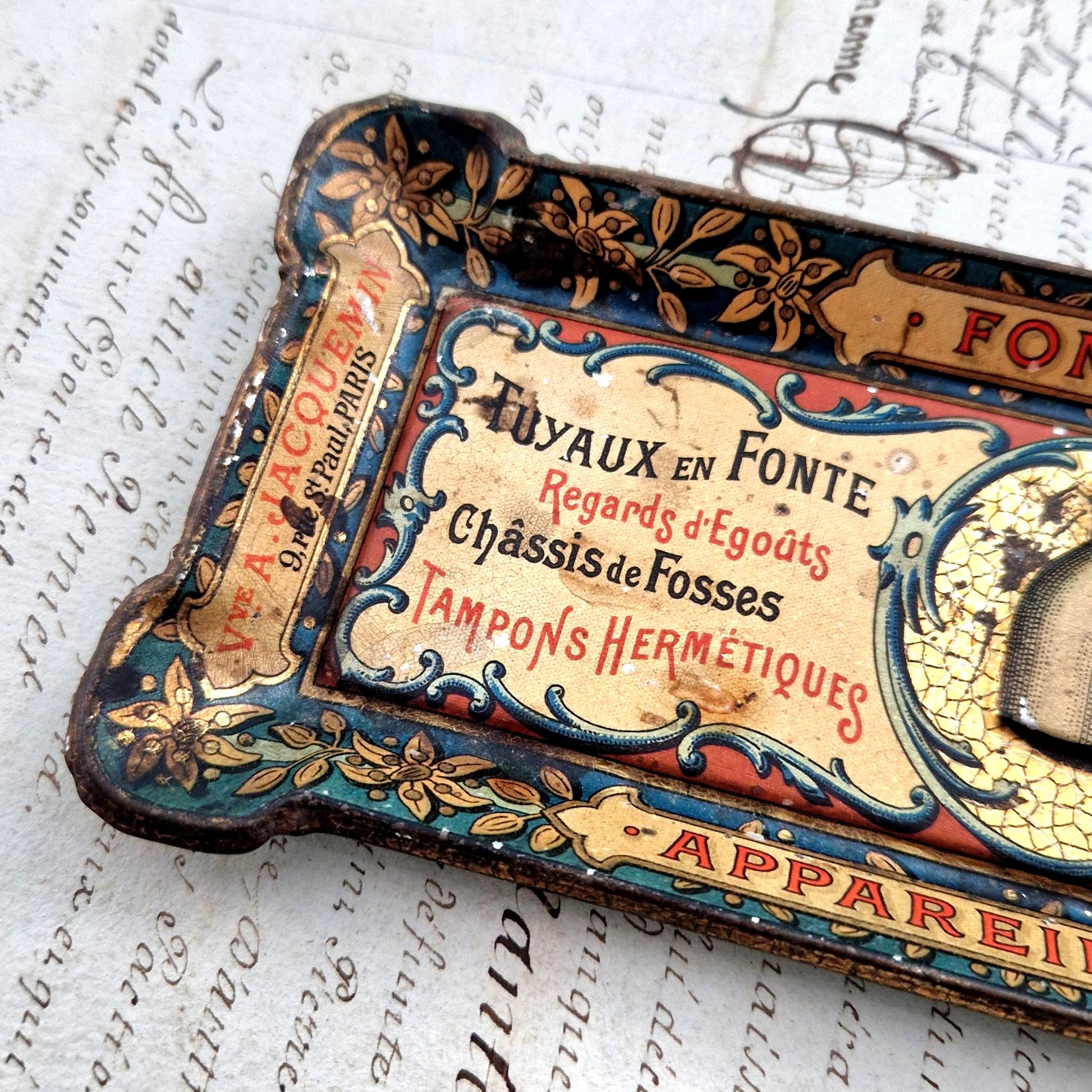 vide poche publicitaire tole lithographiée